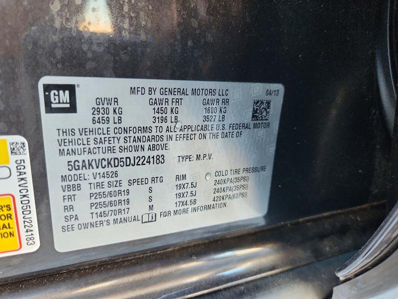 Продажа на аукционе авто 2013 Buick Enclave, vin: 5GAKVCKD5DJ224183, номер лота: 70826956