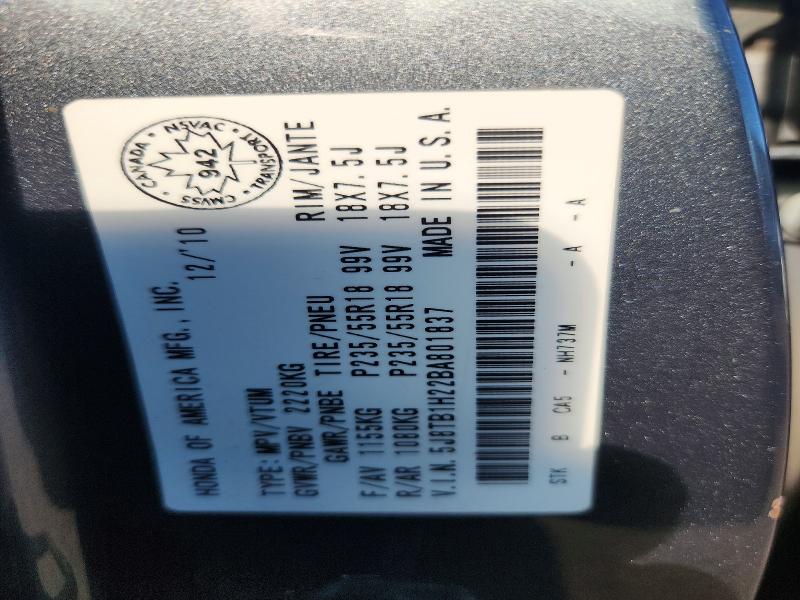 66749466 :رقم المزاد ، 5J8TB1H22BA801837 vin ، 2011 Acura Rdx مزاد بيع