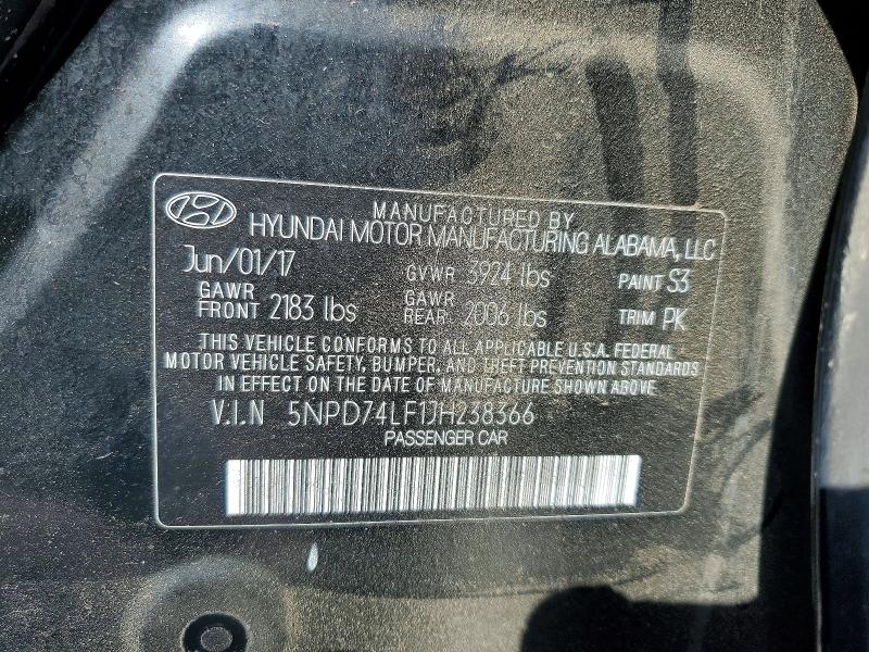 Продаж на аукціоні авто 2018 Hyundai Elantra, vin: 5NPD74LF1JH238366, номер лоту: 68211896