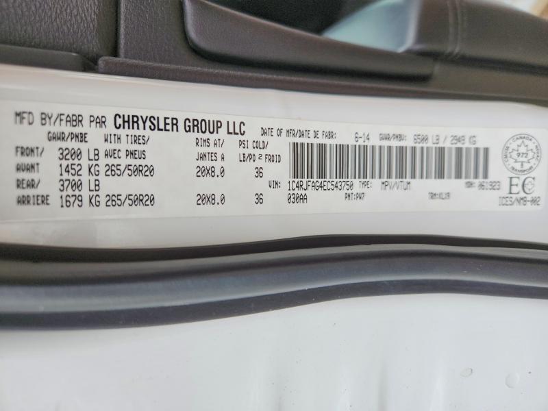 70682736 :رقم المزاد ، 1C4RJFAG4EC543750 vin ، 2014 Jeep Grand Cherokee مزاد بيع