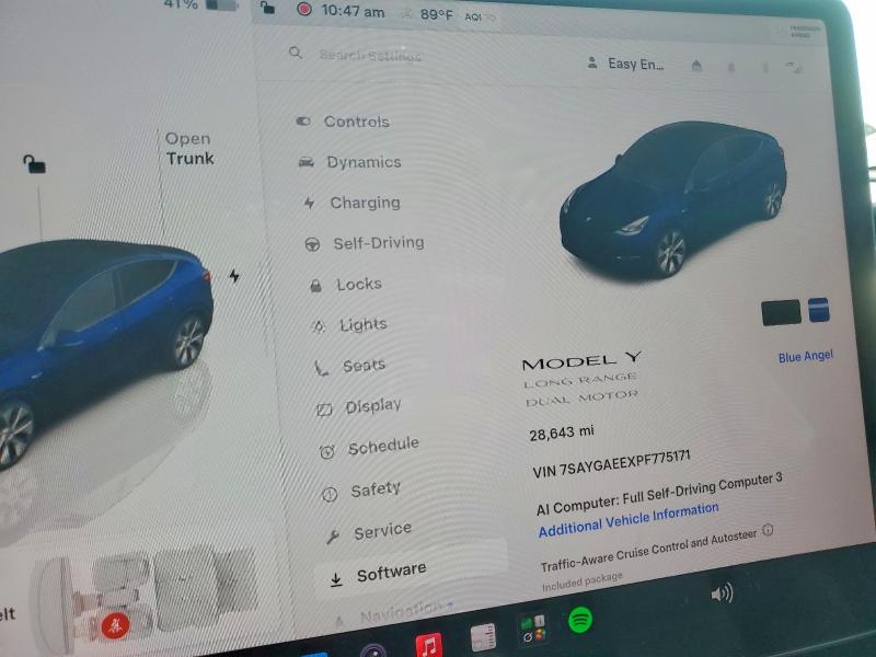 2023 Tesla Model Y მანქანა იყიდება აუქციონზე, vin: 7SAYGAEEXPF775171, აუქციონის ნომერი: 69225706
