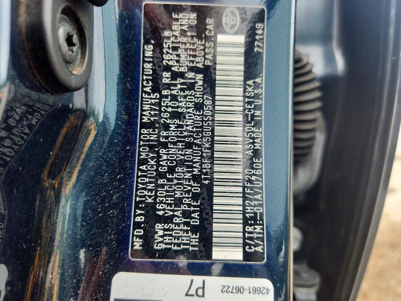2016 Toyota Camry მანქანა იყიდება აუქციონზე, vin: 4T1BF1FK5GU550587, აუქციონის ნომერი: 69300926