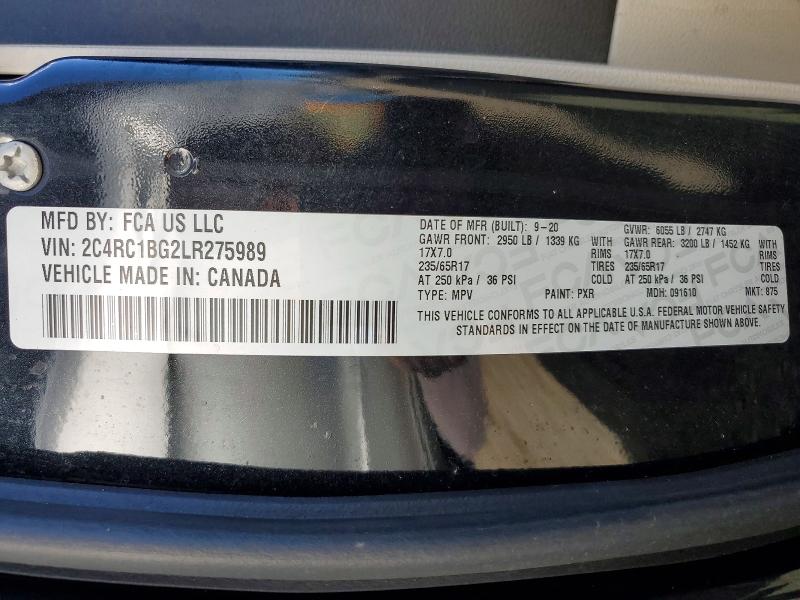 2020 Chrysler Pacifica მანქანა იყიდება აუქციონზე, vin: 2C4RC1BG2LR275989        , აუქციონის ნომერი: 68658936