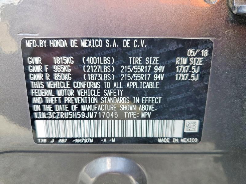 Продаж на аукціоні авто 2018 Honda Hr-v, vin: 3CZRU5H59JM717045, номер лоту: 68407076