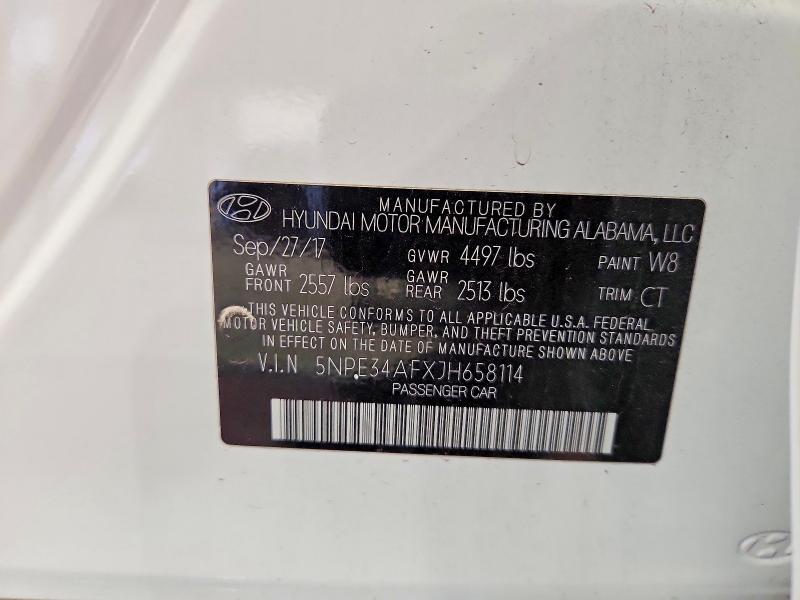 Продажа на аукционе авто 2018 Hyundai Sonata, vin: 5NPE34AFXJH658114, номер лота: 69978436