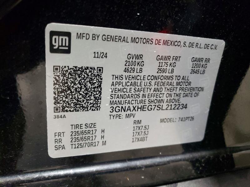 68685136 :رقم المزاد ، 3GNAXHEG7SL212234 vin ، 2025 Chevrolet Equinox مزاد بيع