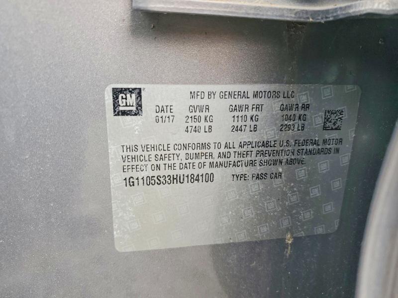 Aukcja sprzedaży 2017 Chevrolet Impala, vin: 1G1105S33HU184100, numer aukcji: 67539926