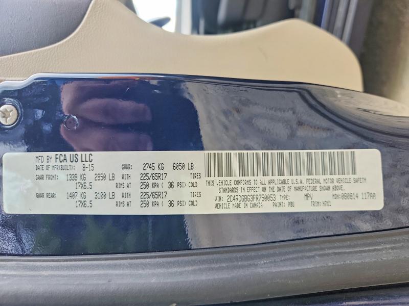 Продажа на аукционе авто 2015 Dodge Grand Caravan, vin: 2C4RDGBG3FR750053, номер лота: 68609386