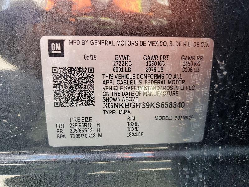 Auction sale of the 2019 Chevrolet Blazer, vin: 3GNKBGRS9KS658340, lot number: 68713876