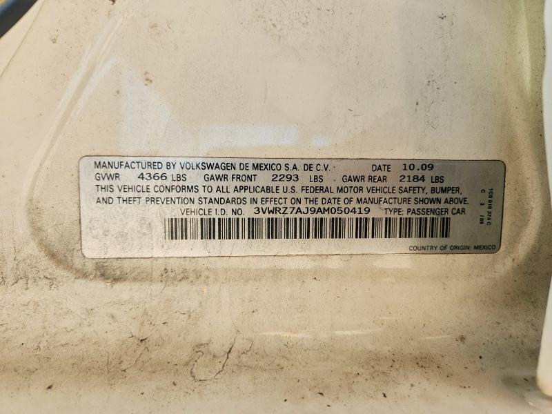 Продаж на аукціоні авто 2010 Volkswagen Jetta, vin: 3VWRZ7AJ9AM050419, номер лоту: 69006656
