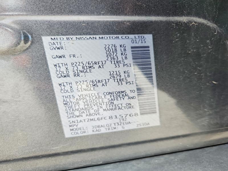 Auction sale of the 2015 Nissan Rogue, vin: 5N1AT2ML6FC815768, lot number: 71017766