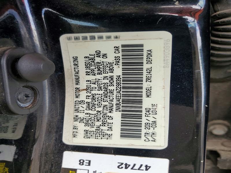 Продаж на аукціоні авто 2010 Toyota Corolla, vin: 1NXBU4EE1AZ298394, номер лоту: 69192526