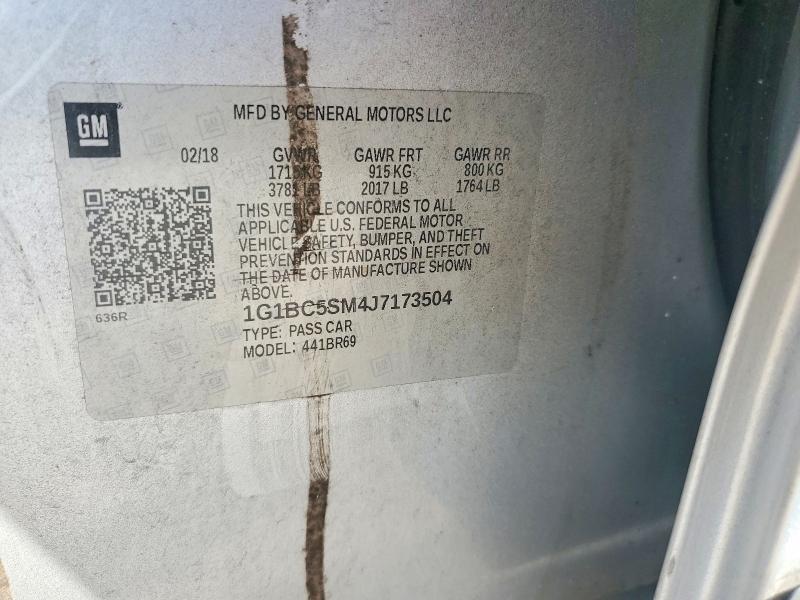 67821146 :رقم المزاد ، 1G1BC5SM4J7173504 vin ، 2018 Chevrolet Cruze مزاد بيع
