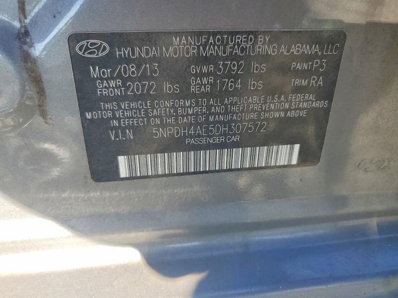 Aukcja sprzedaży 2013 Hyundai Elantra, vin: 5NPDH4AE5DH307572, numer aukcji: 68417686