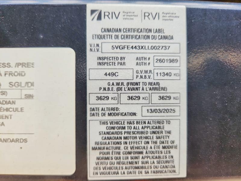 2020 Kaufman Mini 5 მანქანა იყიდება აუქციონზე, vin: 5VGFE443XLL002737, აუქციონის ნომერი: 68063826