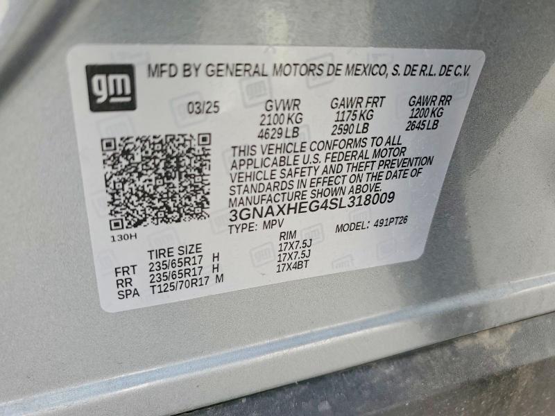 67724606 :رقم المزاد ، 3GNAXHEG4SL318009 vin ، 2025 Chevrolet Equinox مزاد بيع