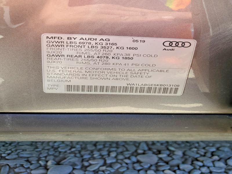 Aukcja sprzedaży 2019 Audi E-tron, vin: WA1LABGE5KB013108, numer aukcji: 68828086