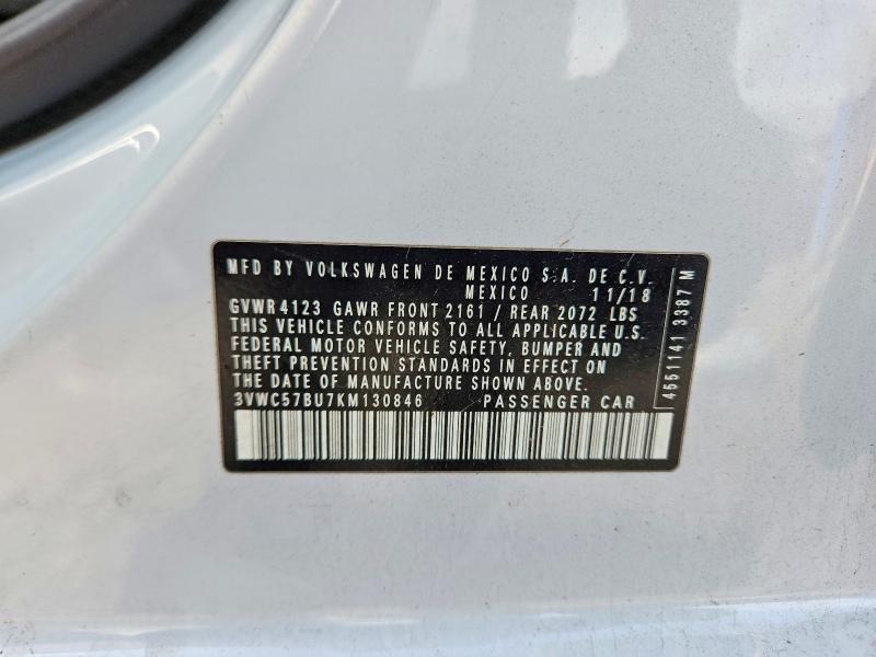 Aukcja sprzedaży 2019 Volkswagen Jetta, vin: 3VWC57BU7KM130846, numer aukcji: 69807536