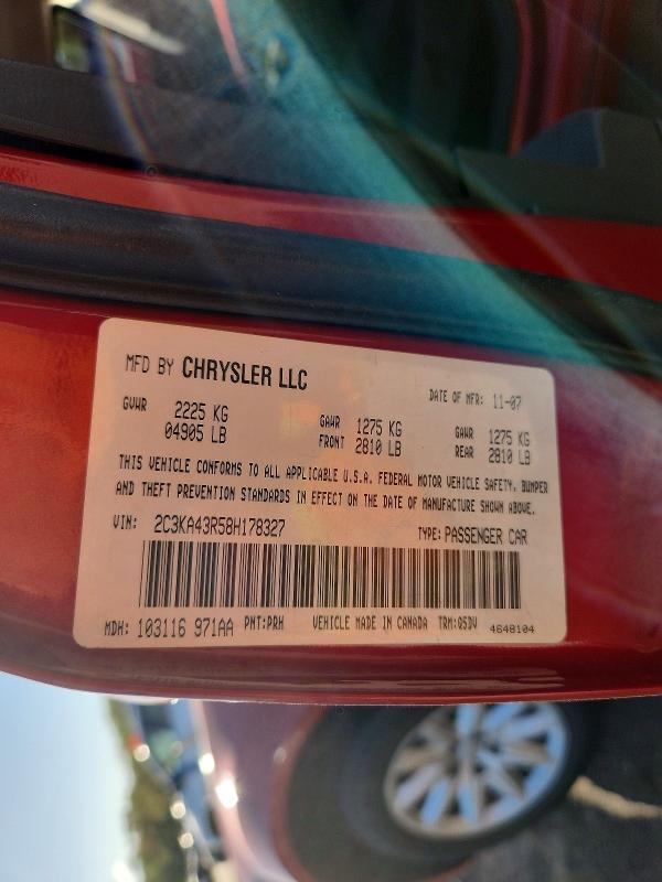 Aukcja sprzedaży 2008 Chrysler 300, vin: 2C3KA43R58H178327, numer aukcji: 69801586