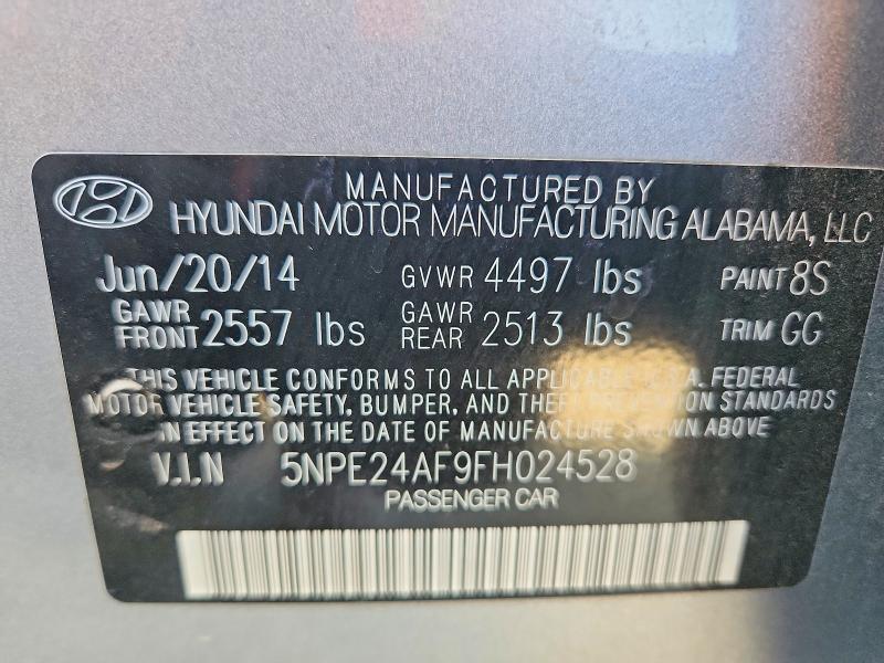 Auction sale of the 2015 Hyundai Sonata, vin: 5NPE24AF9FH024528, lot number: 71220506