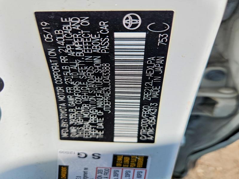Aukcja sprzedaży 2020 Toyota Corolla, vin: JTDEPRAE3LJ043388, numer aukcji: 68969416