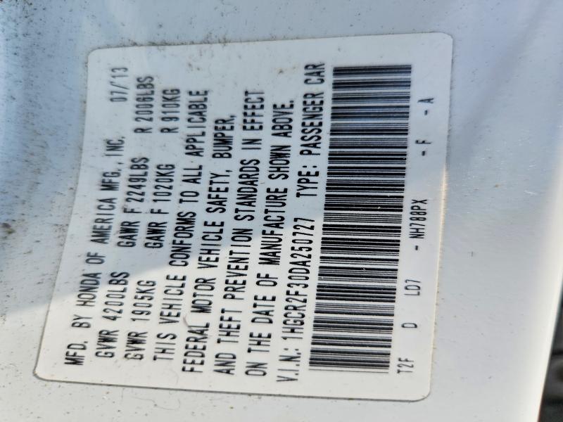 Продаж на аукціоні авто 2013 Honda Accord, vin: 1HGCR2F30DA250727, номер лоту: 68205306