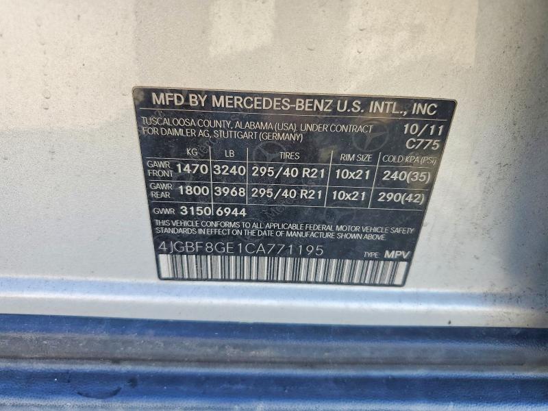 Продаж на аукціоні авто 2012 Mercedes-benz Gl, vin: 4JGBF8GE1CA771195, номер лоту: 68833926