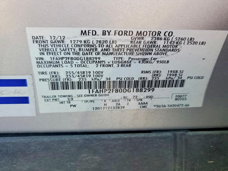 Продажа на аукционе авто 2013 Ford Taurus, vin: 1FAHP2F80DG188299, номер лота: 67891476