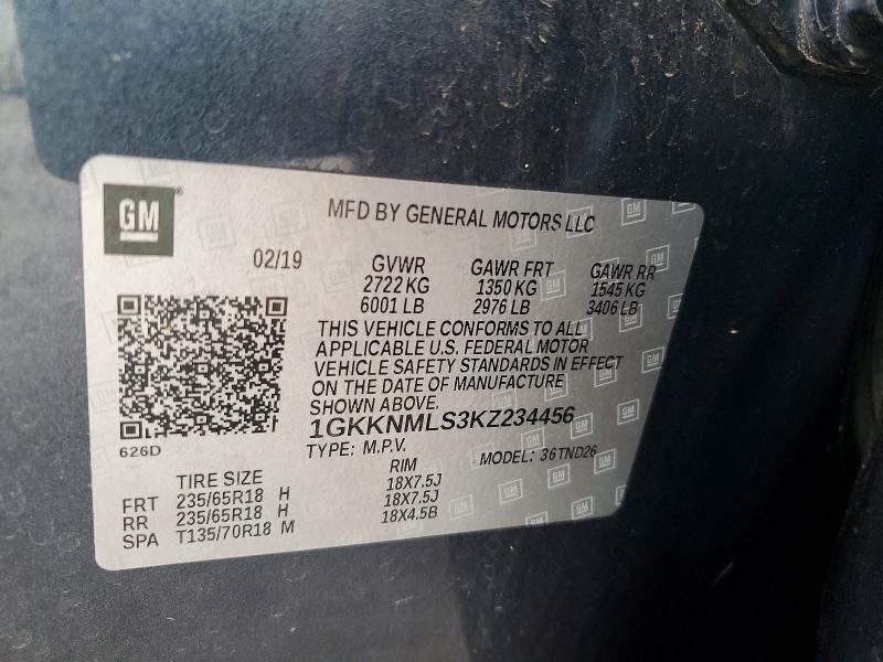 Продаж на аукціоні авто 2019 Gmc Acadia, vin: 1GKKNMLS3KZ234456, номер лоту: 67899516