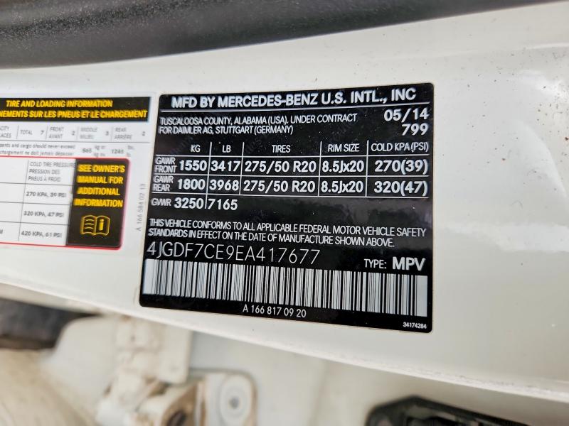 Aukcja sprzedaży 2014 Mercedes-benz Gl, vin: 4JGDF7CE9EA417677, numer aukcji: 70816716
