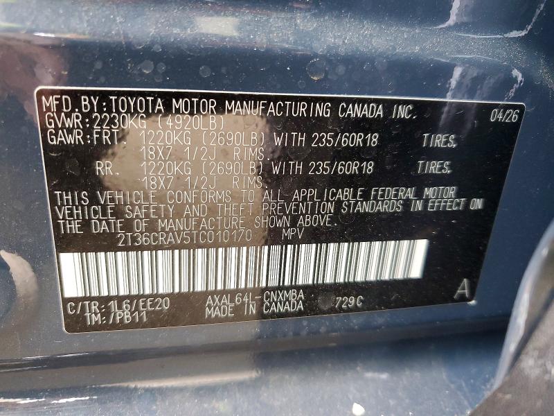 68219656 :رقم المزاد ، 2T36CRAV5TC010170 vin ، 2026 Toyota Rav4 مزاد بيع