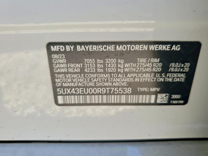 Aukcja sprzedaży 2024 Bmw X5, vin: 5UX43EU00R9T75538, numer aukcji: 67190586