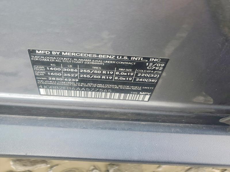 Aukcja sprzedaży 2010 Mercedes-benz Ml, vin: 4JGBB2FB6AA577565, numer aukcji: 69206536