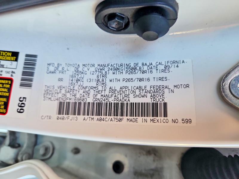 Aukcja sprzedaży 2015 Toyota Tacoma, vin: 3TMLU4EN2FM169603, numer aukcji: 68028476
