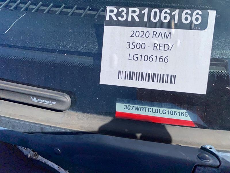 69207416 :رقم المزاد ، 3C7WRTCL0LG106166 vin ، 2020 Ram 3500 مزاد بيع