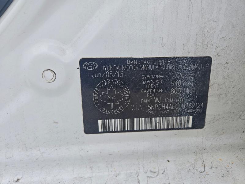 2013 Hyundai Elantra მანქანა იყიდება აუქციონზე, vin: 5NPDH4AE0DH362124, აუქციონის ნომერი: 68329566