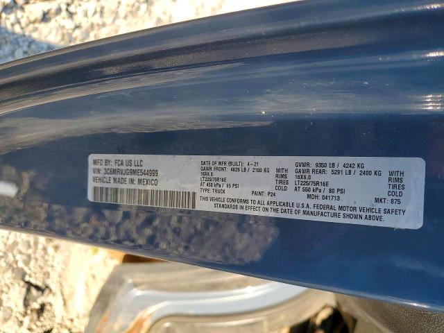 2021 Ram Promaster 3500 მანქანა იყიდება აუქციონზე, vin: 3C6MRVJG9ME544999        , აუქციონის ნომერი: 68414066