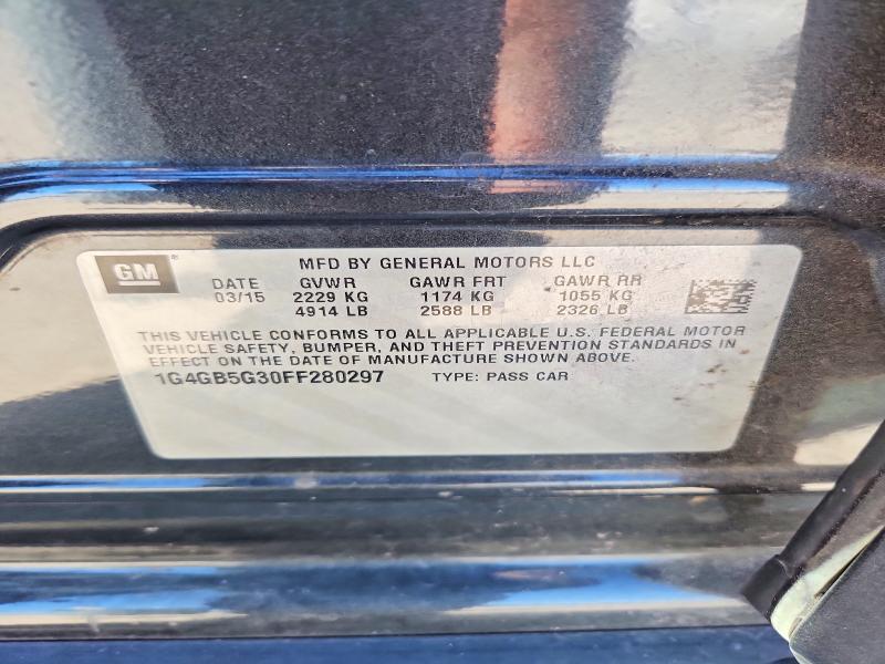 2015 Buick Lacrosse მანქანა იყიდება აუქციონზე, vin: 1G4GB5G30FF280297, აუქციონის ნომერი: 69760486