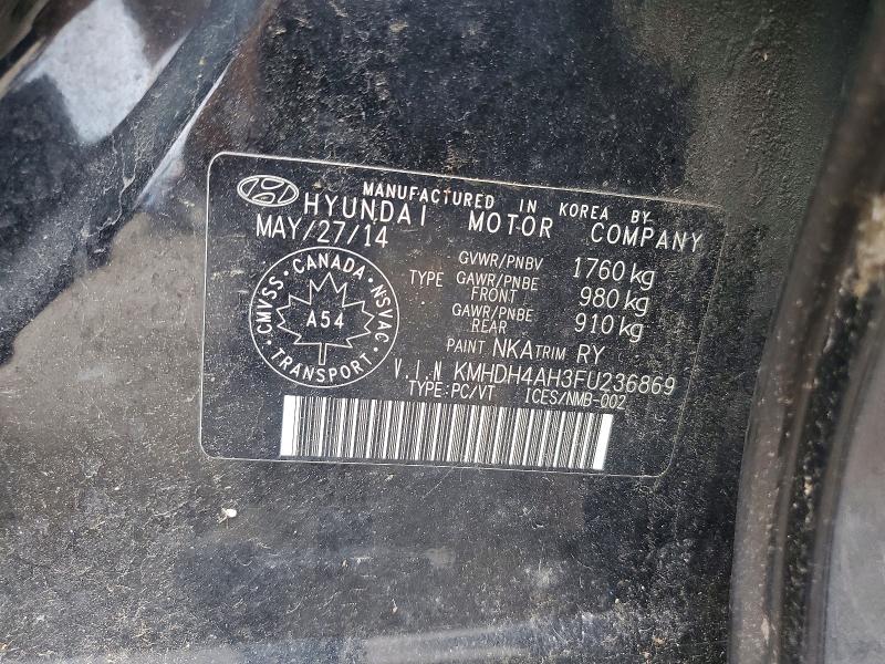 68998386 :رقم المزاد ، KMHDH4AH3FU236869 vin ، 2015 Hyundai Elantra مزاد بيع
