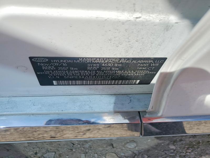 2017 Hyundai Sonata მანქანა იყიდება აუქციონზე, vin: 5NPE34AB4HH524707, აუქციონის ნომერი: 70082276