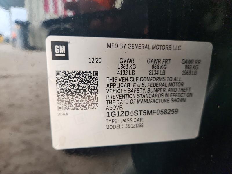 Продаж на аукціоні авто 2021 Chevrolet Malibu, vin: 1G1ZD5ST5MF058259, номер лоту: 68376626