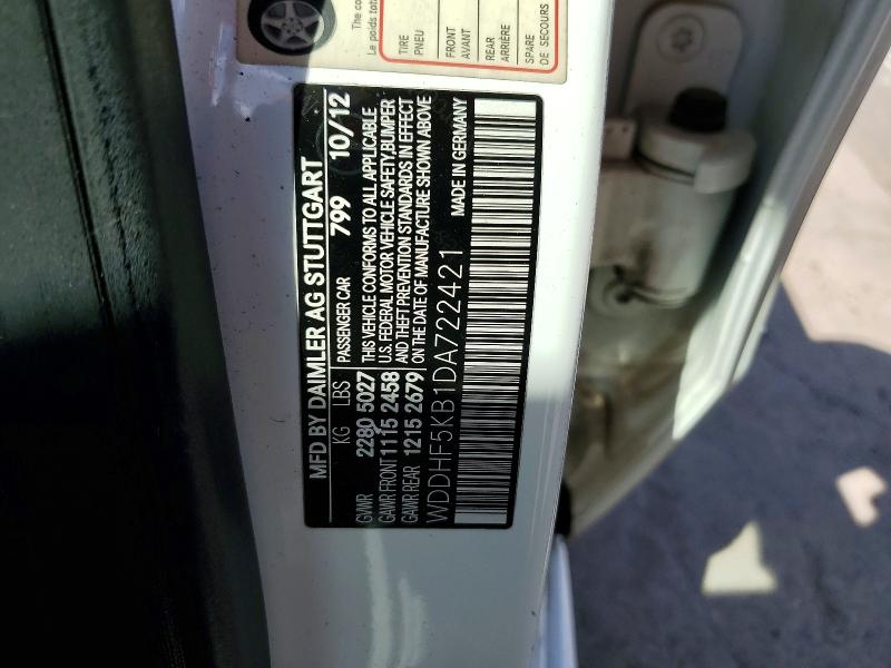 Aukcja sprzedaży 2013 Mercedes-benz E, vin: WDDHF5KB1DA722421        , numer aukcji: 68756796