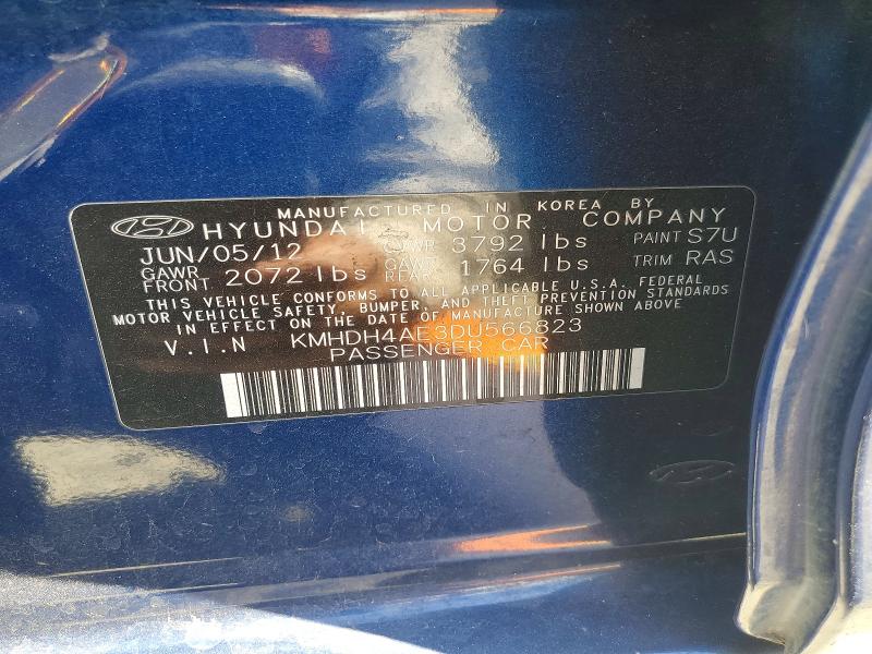 Aukcja sprzedaży 2013 Hyundai Elantra, vin: KMHDH4AE3DU566823, numer aukcji: 68675516
