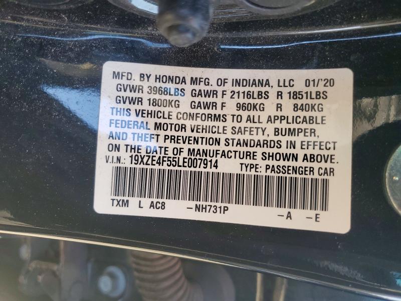 Aukcja sprzedaży 2020 Honda Insight, vin: 19XZE4F55LE007914, numer aukcji: 70068396