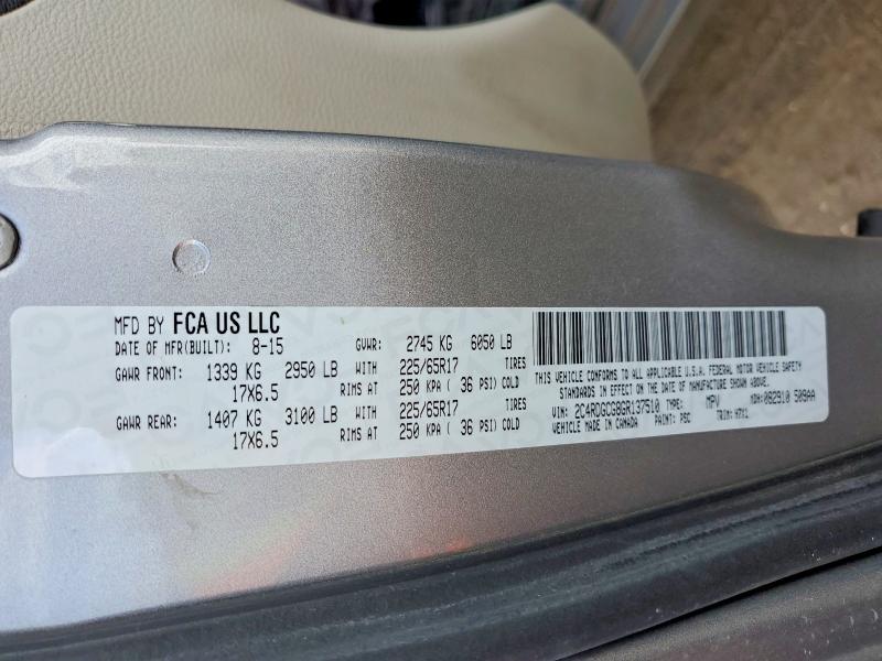 Продаж на аукціоні авто 2016 Dodge Grand Caravan, vin: 2C4RDGCG8GR137510, номер лоту: 69247706
