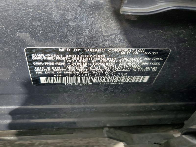 Продажа на аукционе авто 2020 Subaru Forester, vin: JF2SKADC6LH601238, номер лота: 68776976