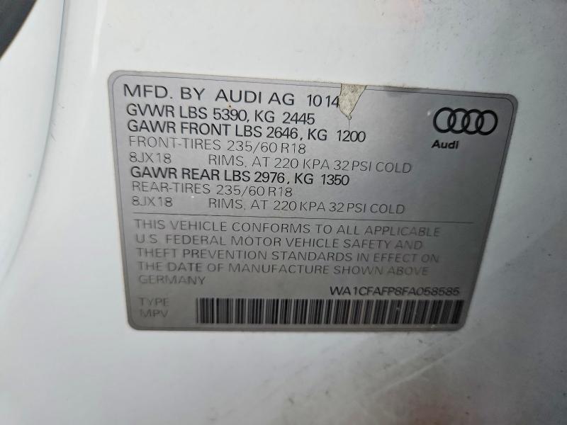 Продаж на аукціоні авто 2015 Audi Q5, vin: WA1CFAFP8FA058585, номер лоту: 68138256