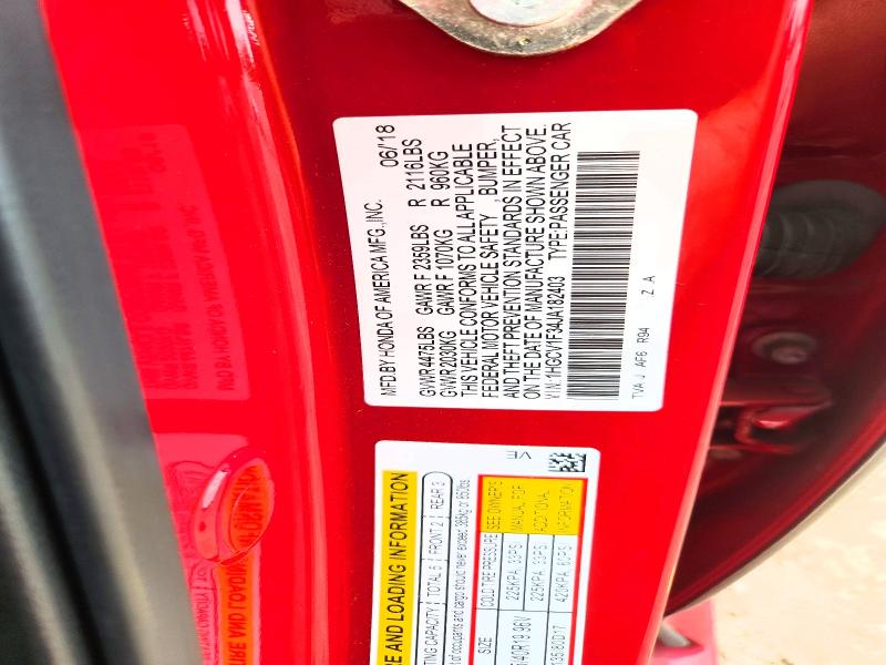 Продаж на аукціоні авто 2018 Honda Accord, vin: 1HGCV1F34JA182403, номер лоту: 67039826