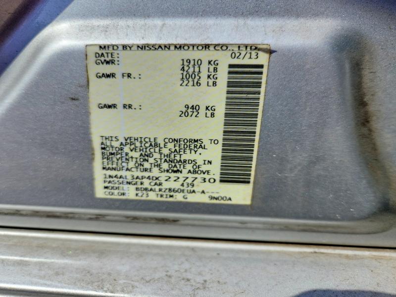 2013 Nissan Altima მანქანა იყიდება აუქციონზე, vin: 1N4AL3AP4DC227730, აუქციონის ნომერი: 68392706