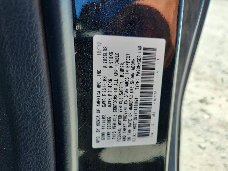 Aukcja sprzedaży 2013 Honda Accord, vin: 1HGCT2B86DA000640, numer aukcji: 69292216